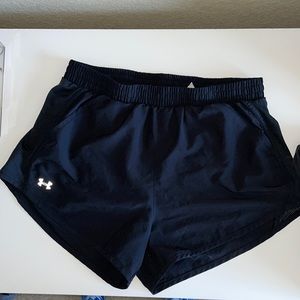 Black workout shorts with lining